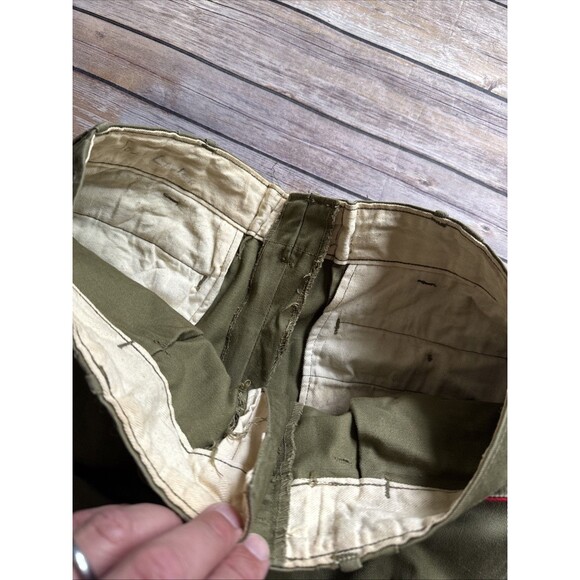 VINTAGE Boy Scouts Pants Youth 27 Green 1950s 50s Zip Fly Flap Pockets Lot of 2 - Picture 6 of 11
